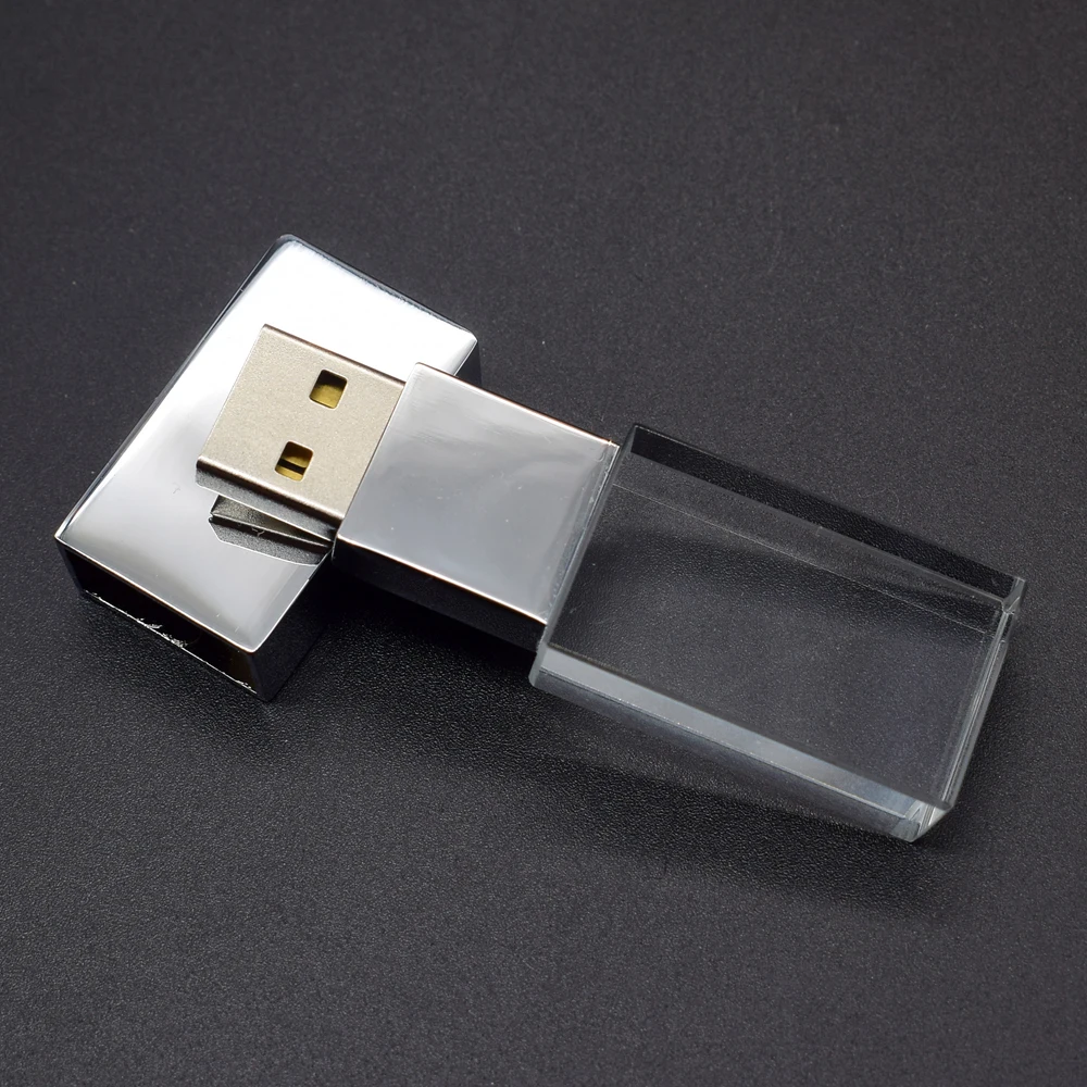 Кристально прозрачный USB флеш накопитель 4 ГБ 8 16 32 64 2 0 металлический подарки
