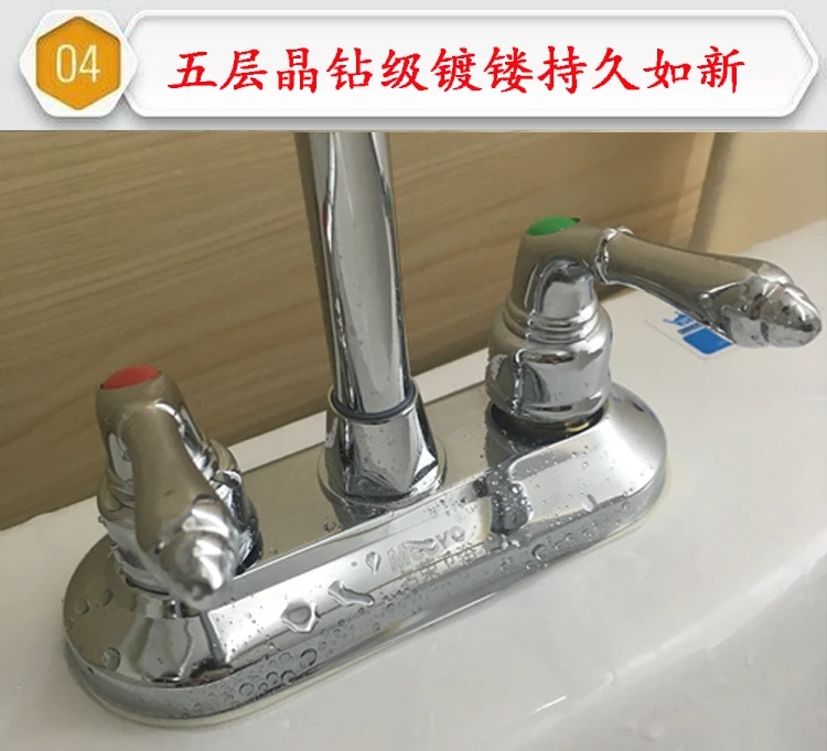 

Double double faucet hot and cold basin on the basin copper bathroom sink three holes kitchen bathroom mixer