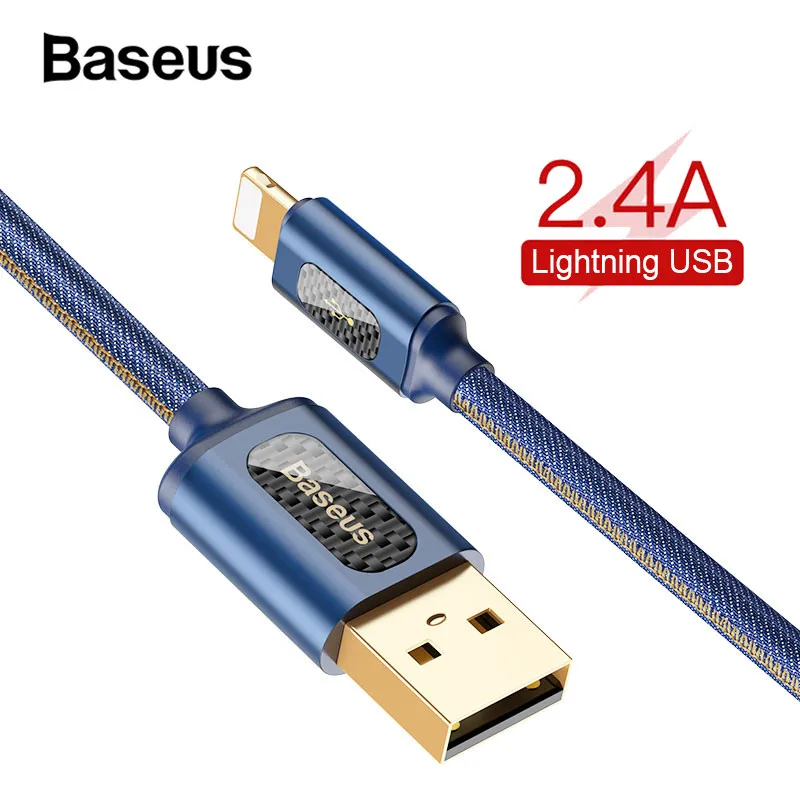 Baseus 2.4A USB кабель быстрого зарядного устройства зарядный для iPhone X Xs XR 8 7 6 5