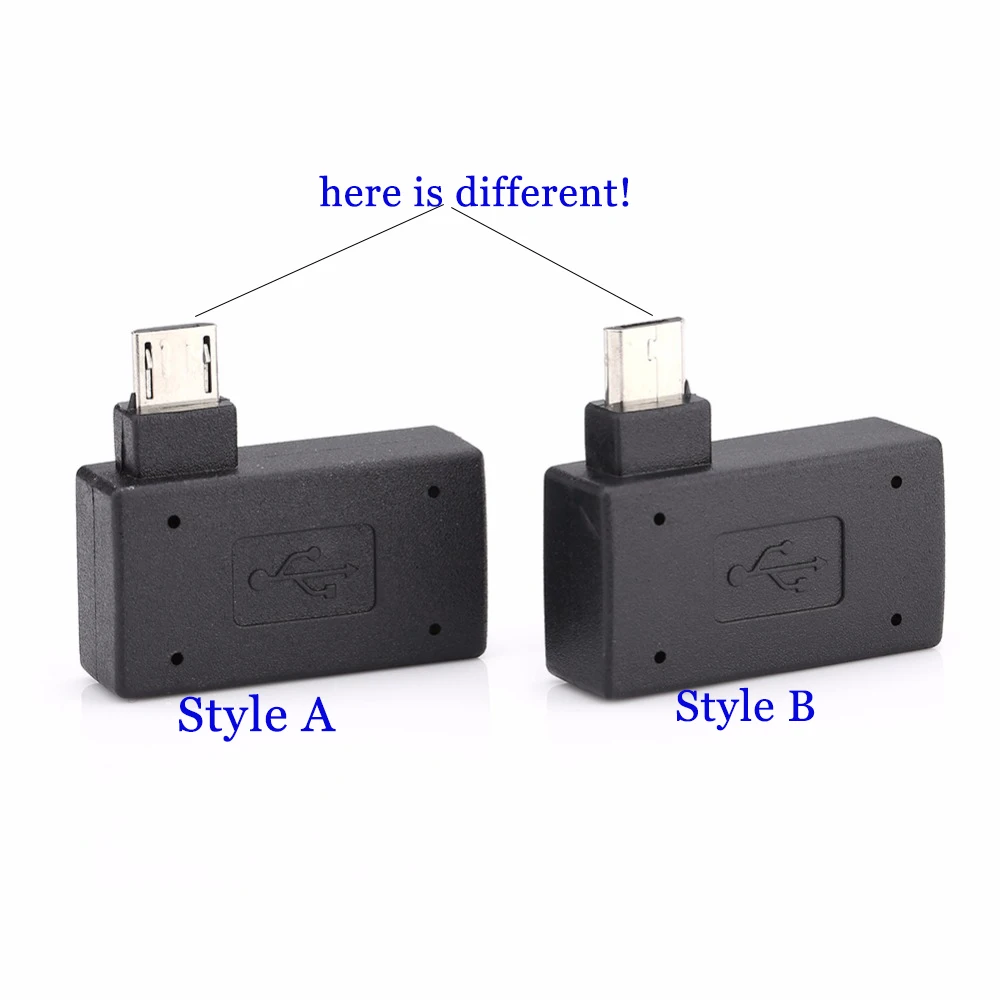 10 шт./лот микро адаптер USB 2 0 гнездо-штекер OTG источник питания 2018 порт 90 градусов