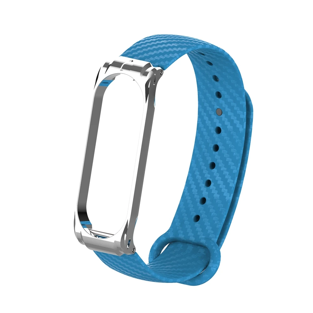 Hangrui mi Band 4 силиконовый чехол из углеродного волокна для Xiaomi mi band 4 ремешок металлический каркас браслет mi band 3 ремешок из нержавеющей стали