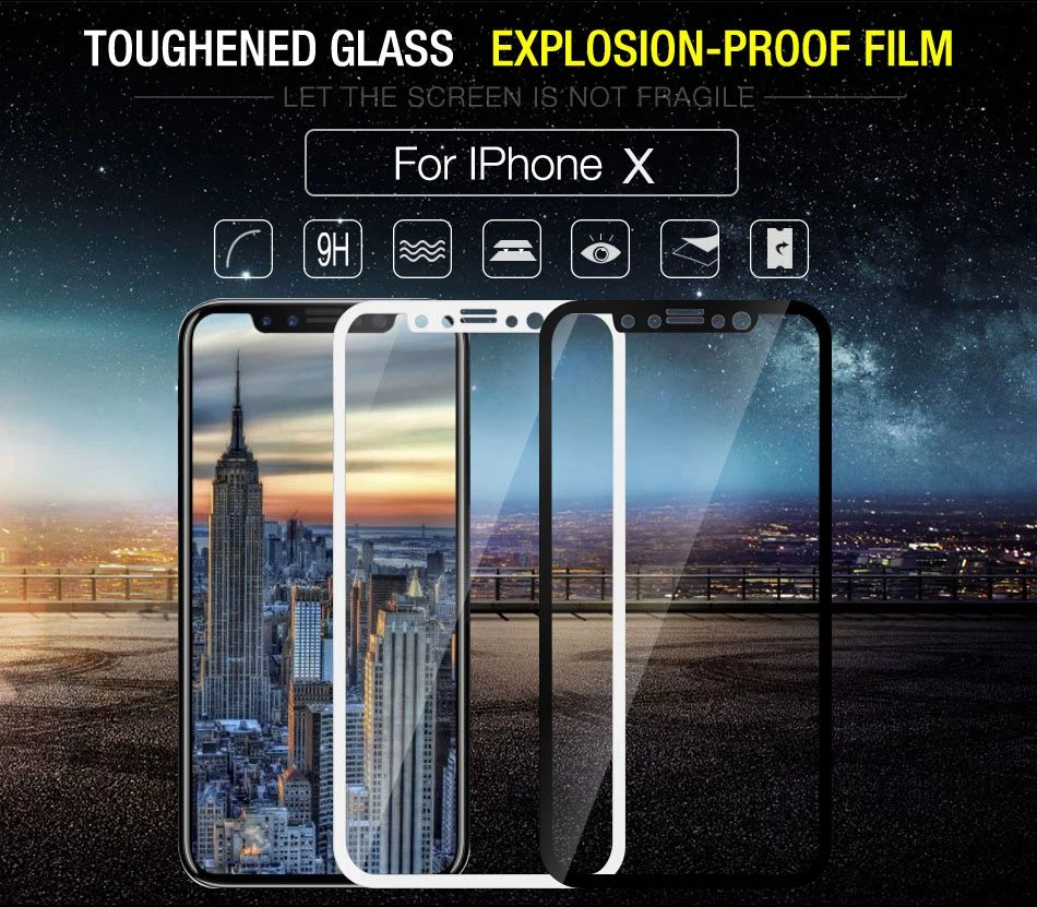 TeoYall Премиум 5D изогнутое закаленное стекло для iPhone X полное покрытие экрана Защитная пленка для iPhone X 10 стекло защитное Сенсорное