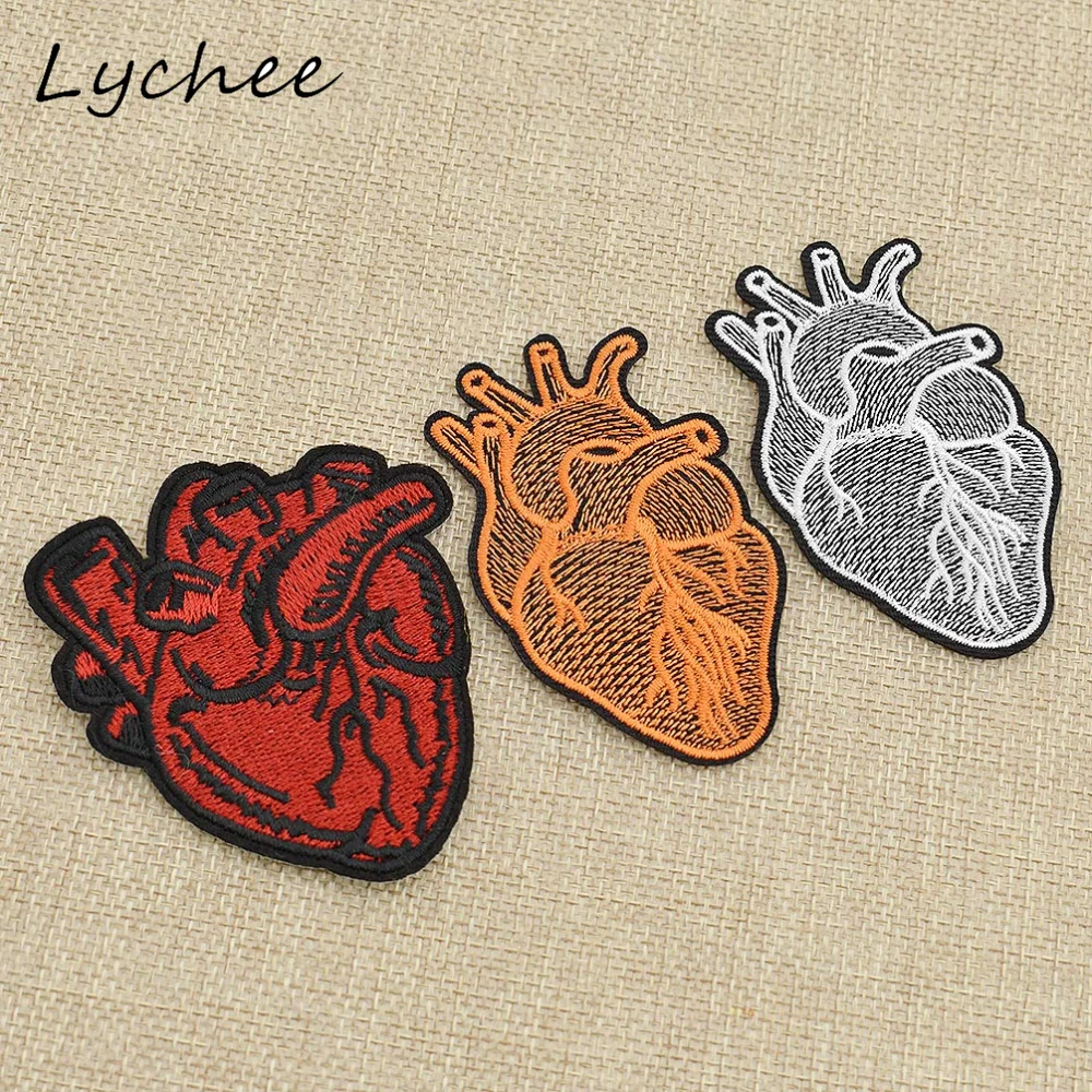 Lychee красочные вышитые человеческое сердце Любовь пришить Железный патч значок