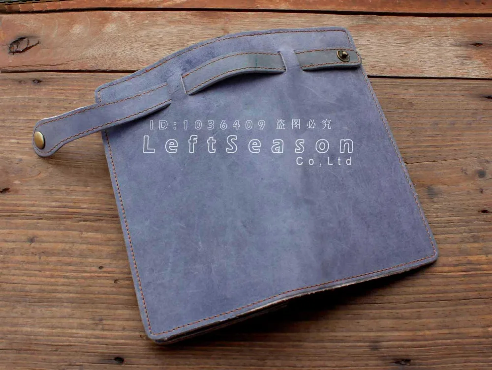 Men's Motorcycle punk Long Leather Wallet With a Heavy Metal Cuban key chain |