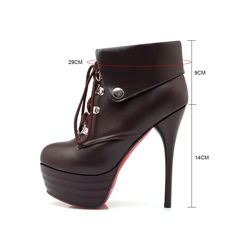 Женские ботильоны на шнуровке Fanyuan пикантные полусапожки тонком очень высоком