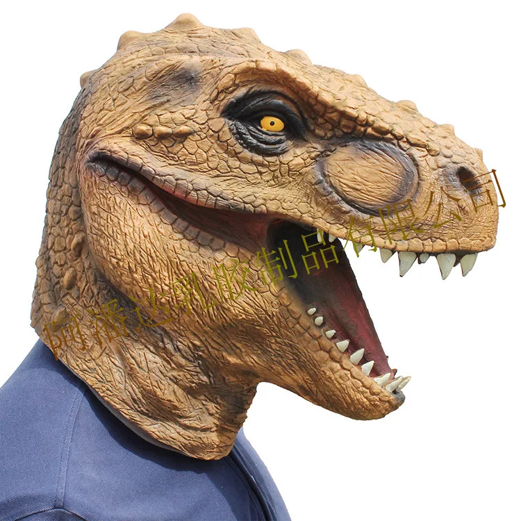 New Jurassic world dinosaur mask cartoon t-rex head Halloween latex tyrannosaurus free shipping | Тематическая одежда и