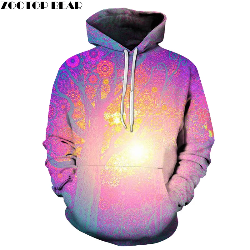 

Толстовка Sun Tree с капюшоном для мужчин и женщин, Модный пуловер с 3D рисунком, повседневный спортивный костюм, Брендовые пальто, новая Брендов...