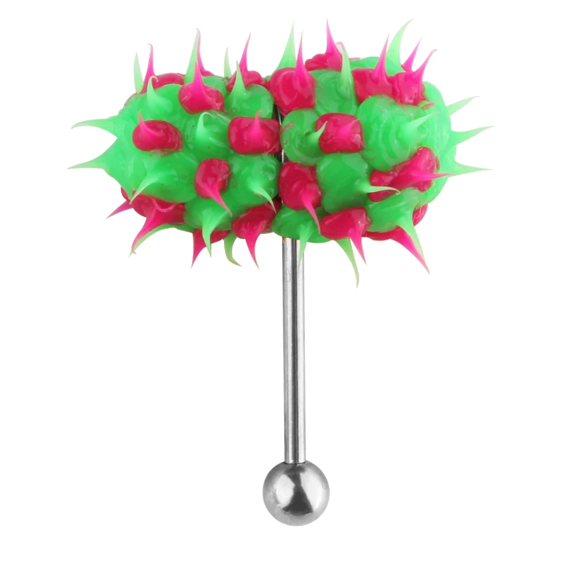 New Producct Fashion Women Men Body Piercing Jewelry Colorful Rock Personality Vibrating Tongue Ring With 2 Batteries | Украшения и