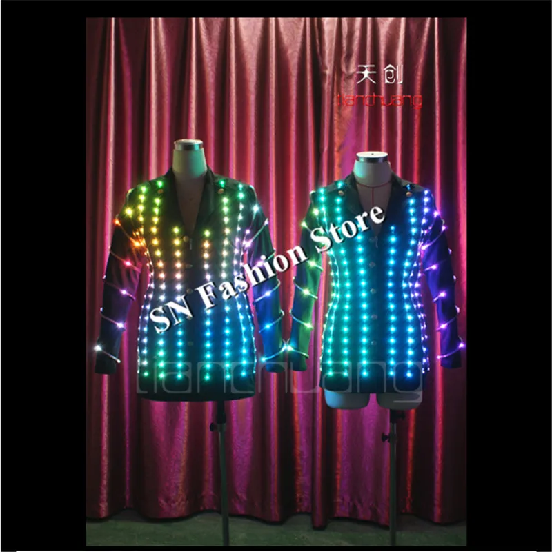 Светодиодная светящаяся мужская куртка для бальных танцев TC 101|costume led|party ledled party |