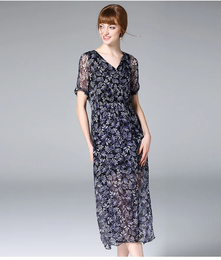 Весной 2017 новые женские разбиты красивые dress silk печать развивать нравственность