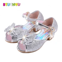 girls high heel sandals blue crystal princess kids sandals 3 4 5 6 7 8 9 10 11 12 years old summer girls sandal pink gold silver