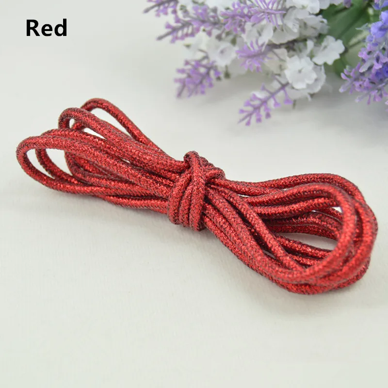 Red Блестящие золотые и серебряные яркие круглые шнурки 15 цветов 113 см кроссовки спортивная обувь шнурки - Цвет: Red