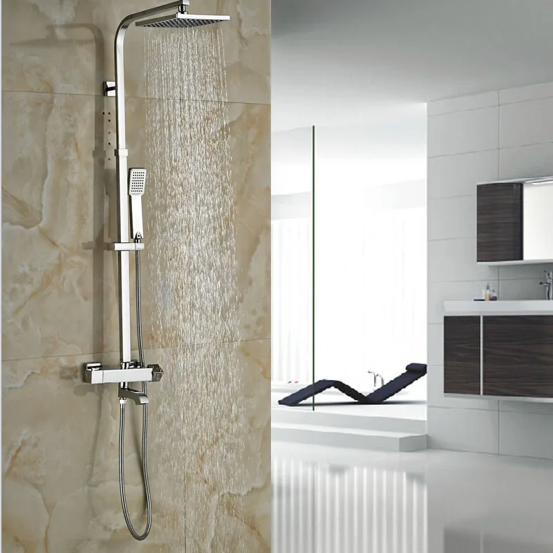 2016 Новая Ванная комната термостатический душ Набор кран с двойной ручкой 8 &quotдуш