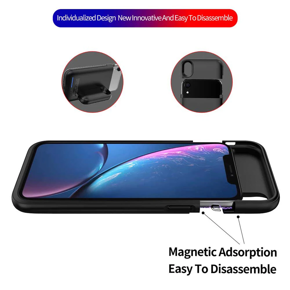 4000 мАч для iphone XR чехол батареи умный ультра тонкий магнитный адсорбционный