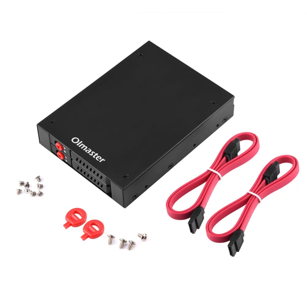 OImaster Внутренний двойной отсек 2," SATA HDD/SSD Mobile Rack для 3,5" отсек гибких дисков ПК