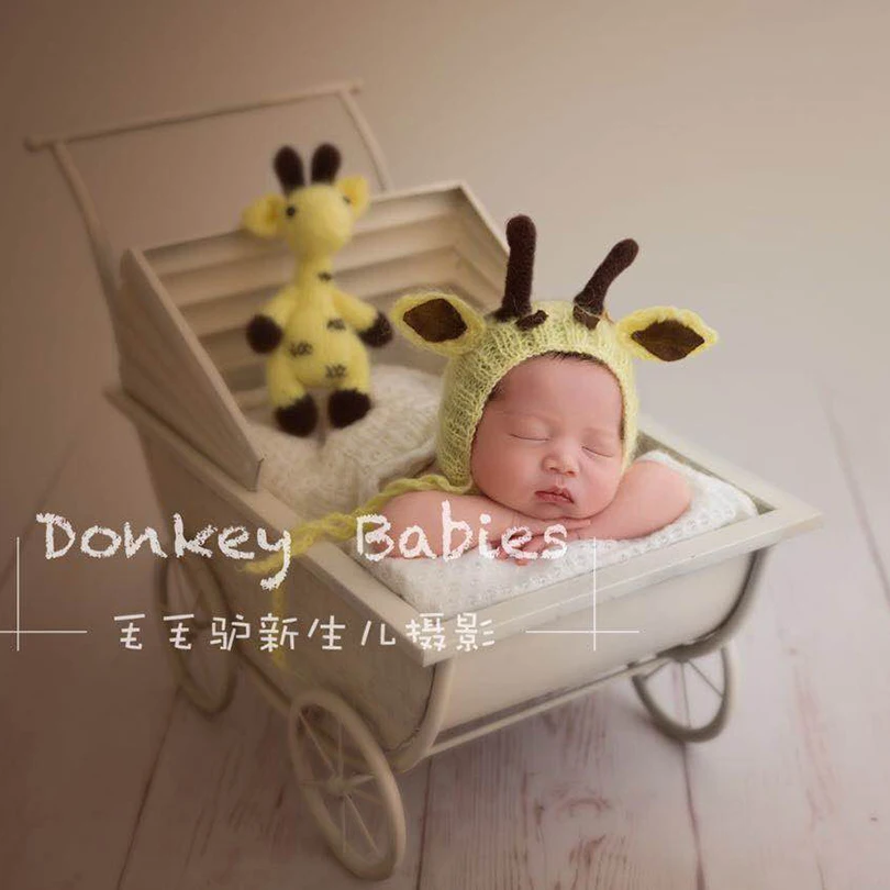 Newborn Puppy Dog Bonnet Handmade Knitted Baby boy Doggy hat Photography props Teddy Bear bonnet | Детская одежда и обувь