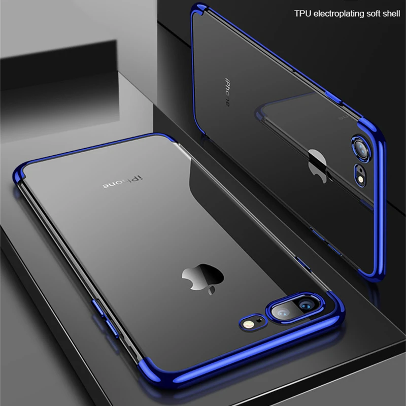 Силиконовый прозрачный мягкий чехол для iPhone X XR XS Max iphone 6S 6 7 8 8Plus Прозрачный