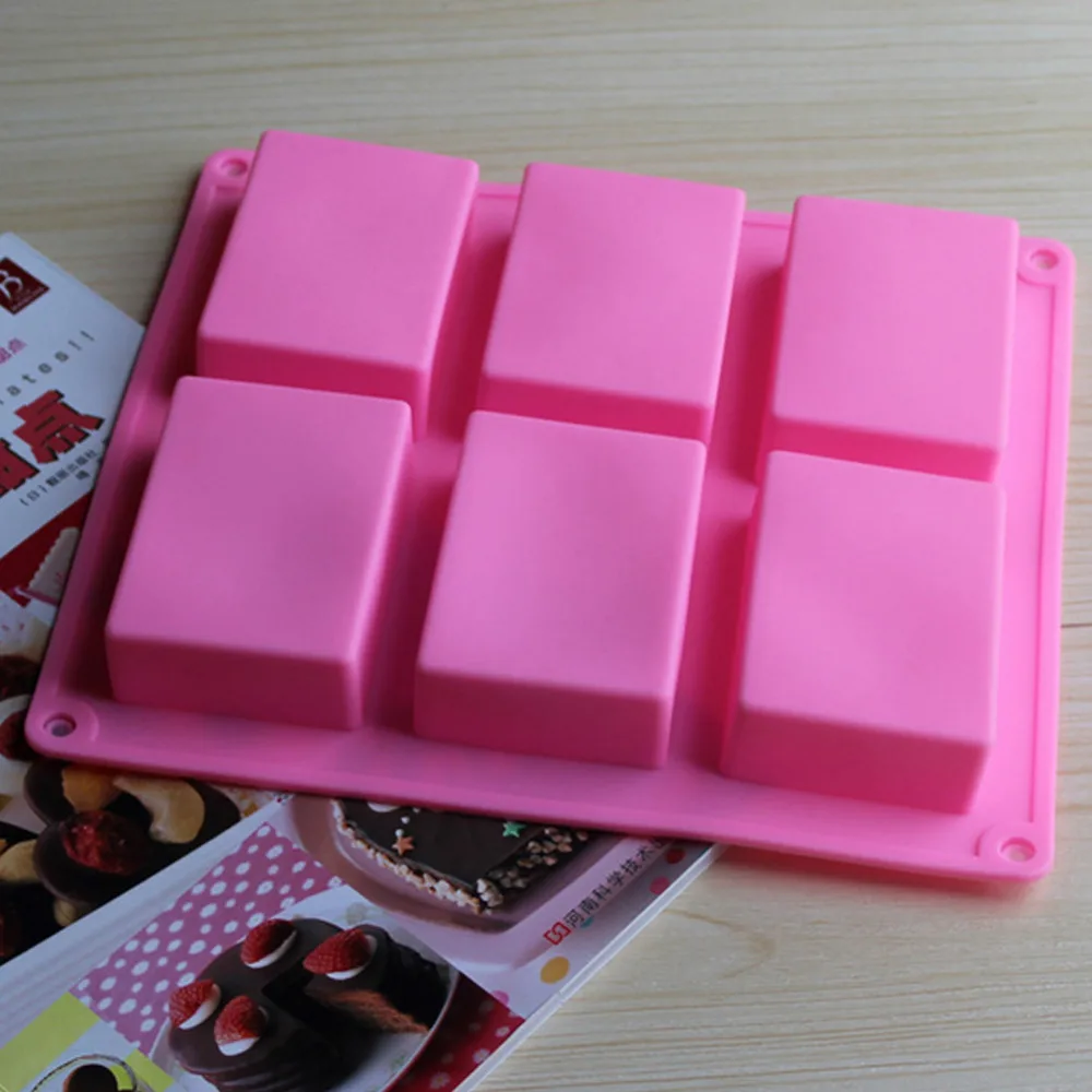 Квадратная форма для мыла 6 ячеек печать выпечка 3D Ручная работа искусственное