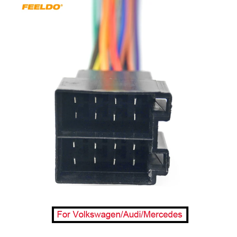 FEELDO 1 шт. автомобильный OEM аудио стерео жгут проводов для Volkswagen/Audi/Mercedes установка