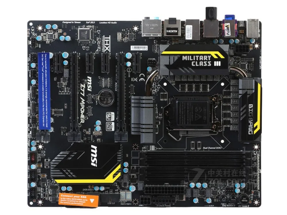 Оригинальная материнская плата MSI Z77 MPower DDR3 LGA 1155 USB2.0 USB3.0 32 ГБ для i3 i5 i7 22 нм