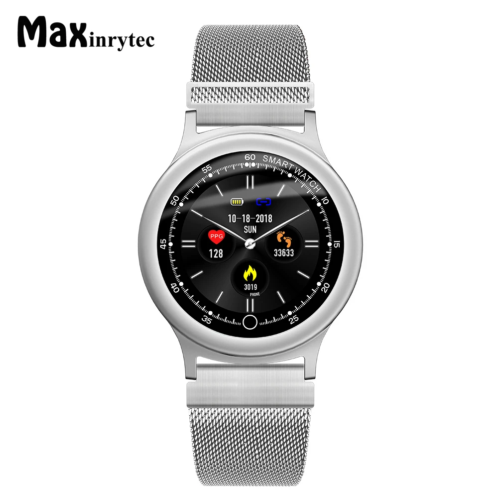 Maxinrytec Q28 Смарт-часы для мужчин с металлической заменой t IP68 водонепроницаемый монитор сердечного ритма и артериального давления SNS уведомления Smartwatch