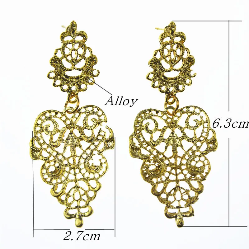 Ювелирные изделия серьги-подвески Ретро винтажный сплав полые женские