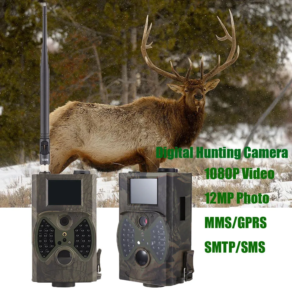 12MP 1080P охотничья камера MMS GSM HC300M ночного видения для дикой природы с антенной