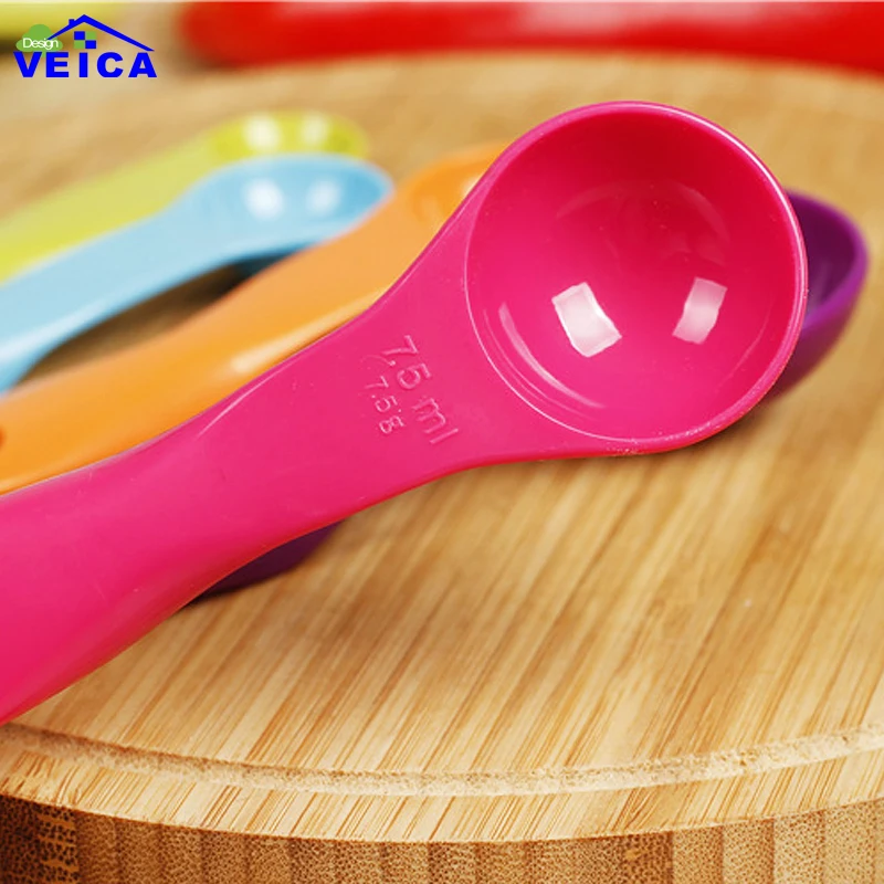 5 шт. красочные пластиковые мерные ложки чашки кухонные инструменты высокого