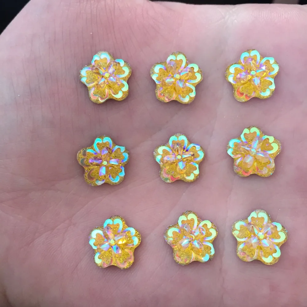 Полимерные Стразы AB Flower с плоской задней стороной скрапбукинг чехол для телефона