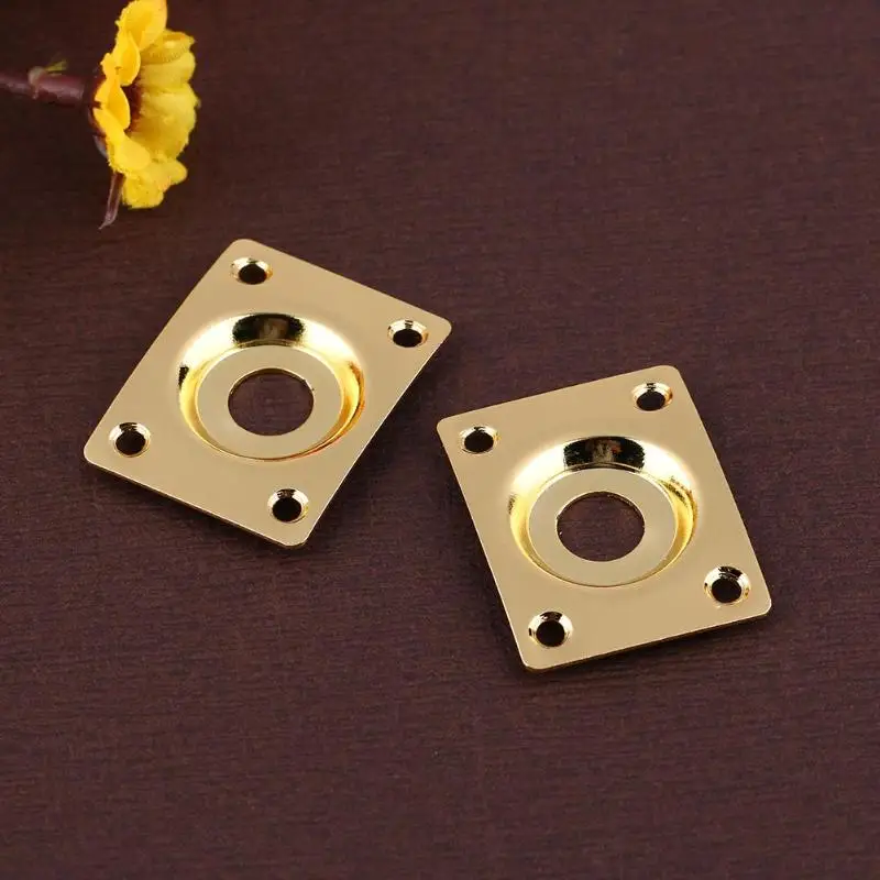 2 шт. прямоугольный помято металлический Выход разъем таблички для Электрогитары