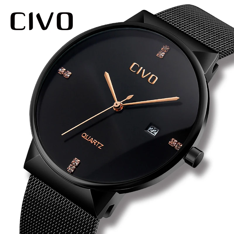 CIVO мужские часы лучший бренд Роскошные простые дизайнерские Relogio Masculino