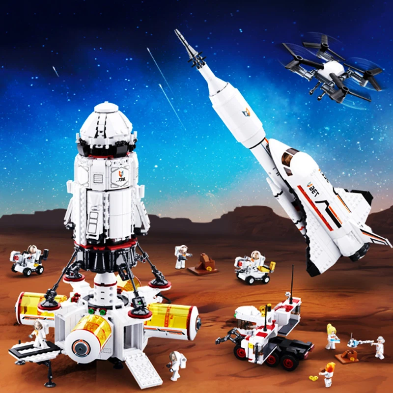 Детские строительные блоки игрушки совместимые с Legoingly Аэрокосмическая модель