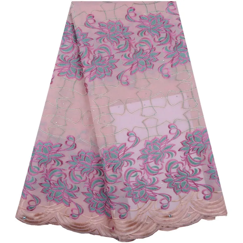 

Latest Cotton Embroiderd African Lace Fabric Nigerian Lace Fabrics High Quality French Voile Lace Fabric For Wedding DressA1546