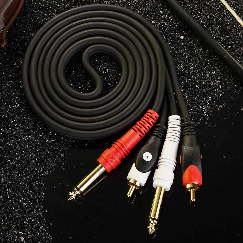 Аудиокабель Digizulu с двумя штекерами RCA и 6 35 мм разъем TS 1/4 дюйма для миксера