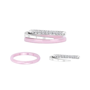 Pink Ring Титановая сталь синий розовый фиолетовый черный белый антиаллергенные гладкие Простые Свадебные керамические кольца бижутерия для мужчин и женщин - Цвет основного камня: Pink Ring