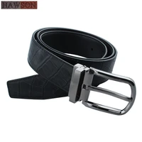 premium textured leather male belt embossing crocodile pattern with pin buckle mens belts on sale best gift for business