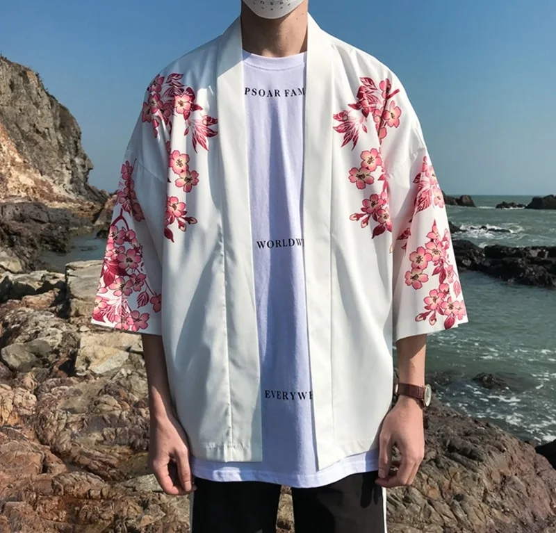 Japanese kimono cardigan men haori yukata male samurai costume clothing kimono jacket mens kimono shirt yukata haori ZZ0004