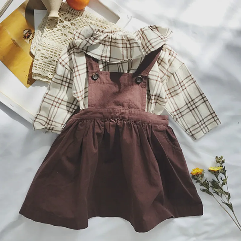 Весна 2019 хлопок сплошной цвет безрукавка платье 1-7 лет дети Подвеска для детей