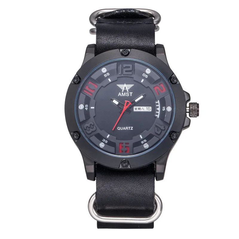 

2020 Limited Cross-border Hot Style Amst Watch Men Leisure Quartz Waterproof Students Wholesale Am3024 Double Calendar