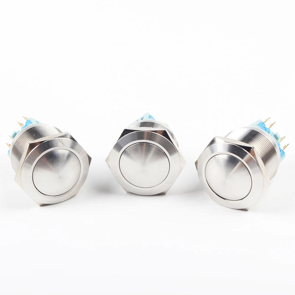 25 мм металлический кнопочный переключатель из нержавеющей стали Сферический