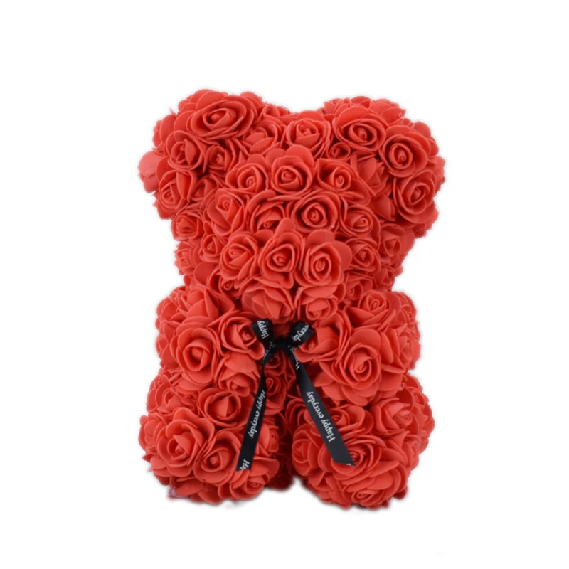 Big red Розовый медведь, 25 см, на День святого Валентина, Romantische geschenkdoos, розовое пиво, Kunstmatige, розы, декоративные, Leuke, мультфильм, вриендин, детский подарок - Цвет: Big red