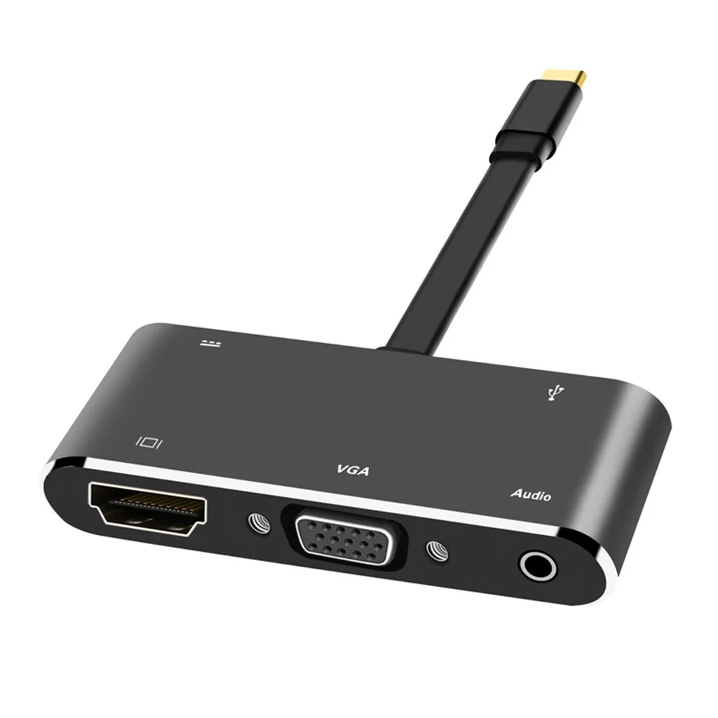 Hd конвертер Лот 5 в 1 USB C Тип с разъемами типа и HDMI HUB адаптер кабель VGA Аудио 3 0 PD