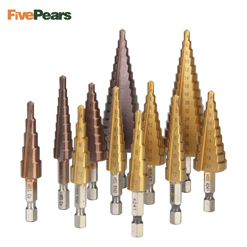 Сверло-фреза fivepear высокоскоростное ступенчатое сверло в форме пагода набор