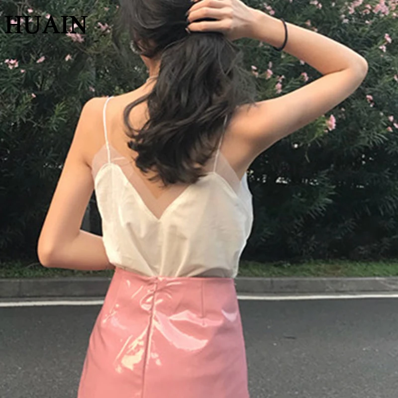 Женская Вельветовая майка без рукавов с открытой спиной и V-образным вырезом |