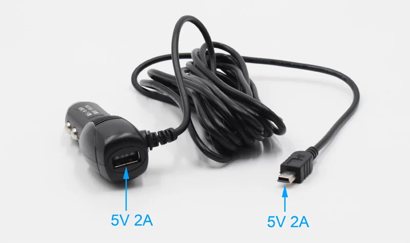 XCGaoon 3,5 метр мини-usb зарядное устройство для авто с контрастным Зарядное устройство Адаптер 5В 2A с USB Порты и разъёмы для Видеорегистраторы для автомобилей Камера Регистраторы для iPhone мобильного ввода DC 12 V-24 V
