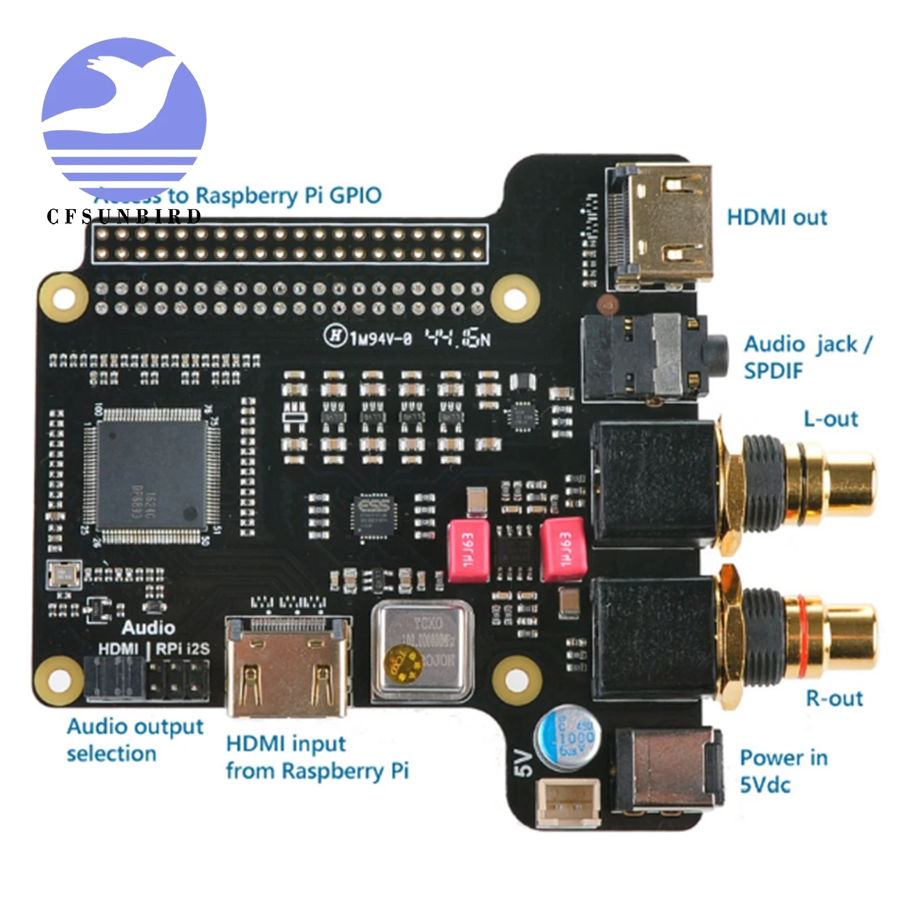 Raspberry Pi X4000 ES9018K2M HiFi плеер DAC Плата расширения HDMI I2S для 3 Model B / 2B B|Интегральные