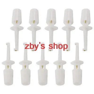 

10 x White Plastic Multimeter Test Hook Clip Grabber 1.6" for PCB SMD IC