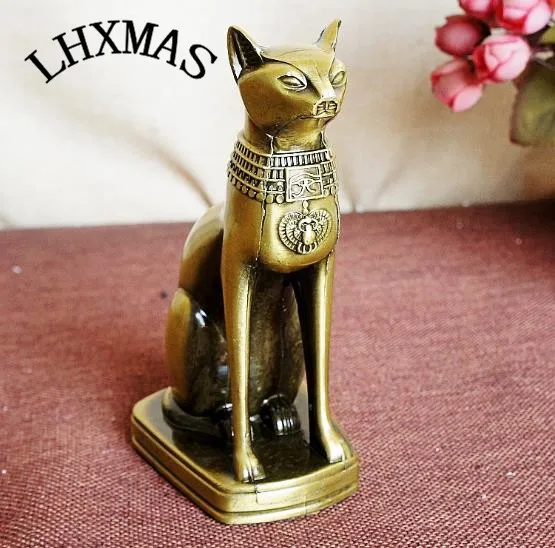 Новые винтажные бронзовые статуэтки кота Египта металлические поделки орнамент