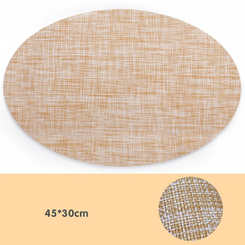 Fashion PVC Oval Placemat European Simple Elegant Style Water-proof Slip-Resistant heat-insulated Table Mat Kitchen Accessories | Дом и сад