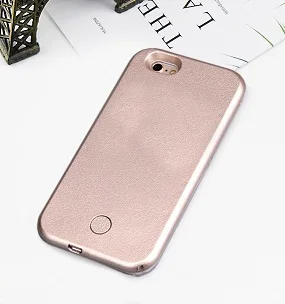 Gold Вспышка селфи светильник чехол для iphone 7 светящийся Роскошный телефон оболочка для iphone X 8 7 6 6S 5 5S plus 10 iphone x i7 i8 i6 чехол - Цвет: Gold